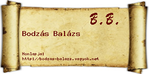 Bodzás Balázs névjegykártya