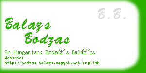 balazs bodzas business card